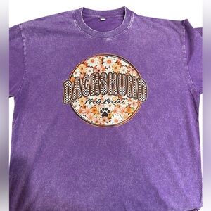 NEW Stonewashed Purple Dachshund Mama T-Shirt